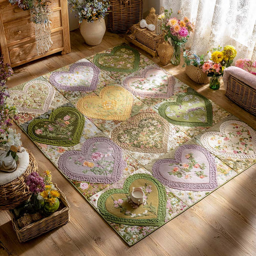 Garden Lace Hearts Area Rug NCU0NXD1225