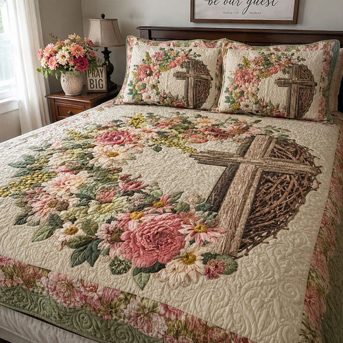 Garden Of Grace 3-Piece Quilted Bedding Set NCU0PTT3381
