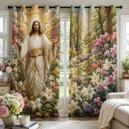 Garden Path Welcome Quilted Curtains NCU0HNH1227