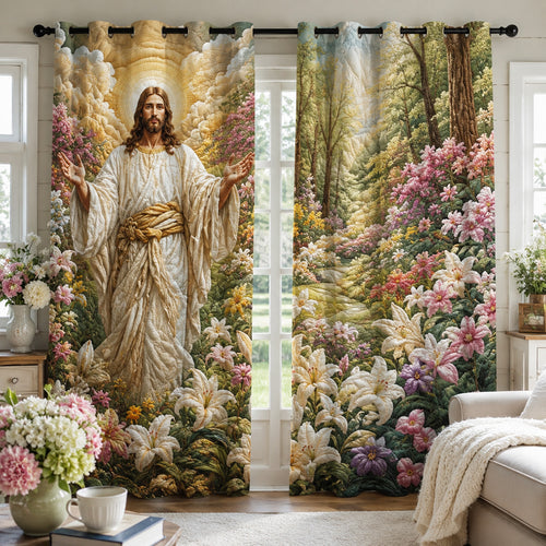 Garden Path Welcome Quilted Curtains NCU0HNH1227