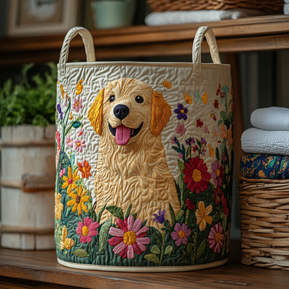 Garden Pup Quilted Laundry Basket NCU0NXD533