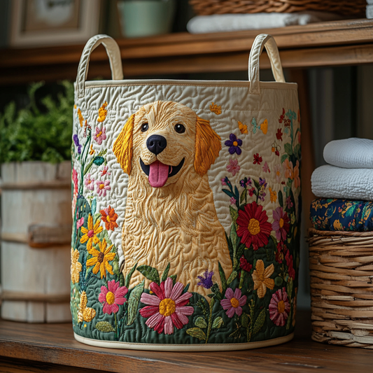 Garden Pup Quilted Laundry Basket NCU0NXD533