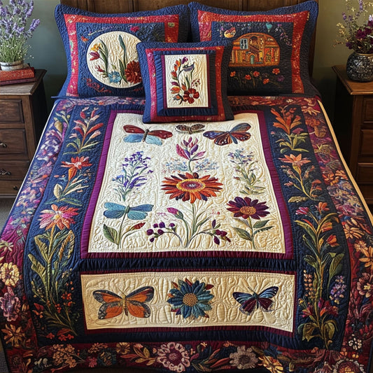 Garden Song 3-Piece Quilted Bedding Set NCU0PTT658
