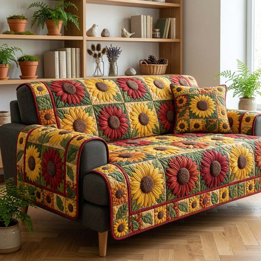 Garden Sunflower Quilted Sofa Cover NCU0DQQ0805