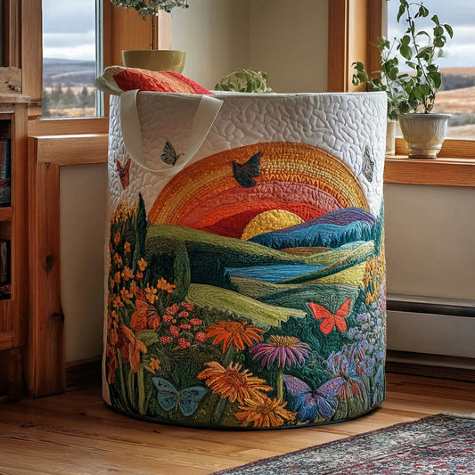 Garden Sunrise Quilted Laundry Basket NCU0PTT2599