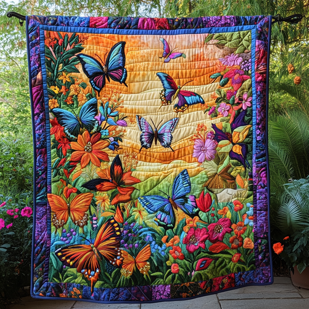 Garden Symphony Quilted Blanket NCU0DK873