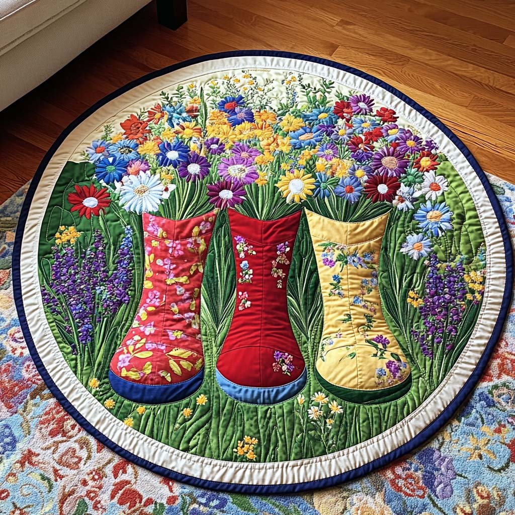 Garden Trio Quilted Round Mat NCU0NNT1938