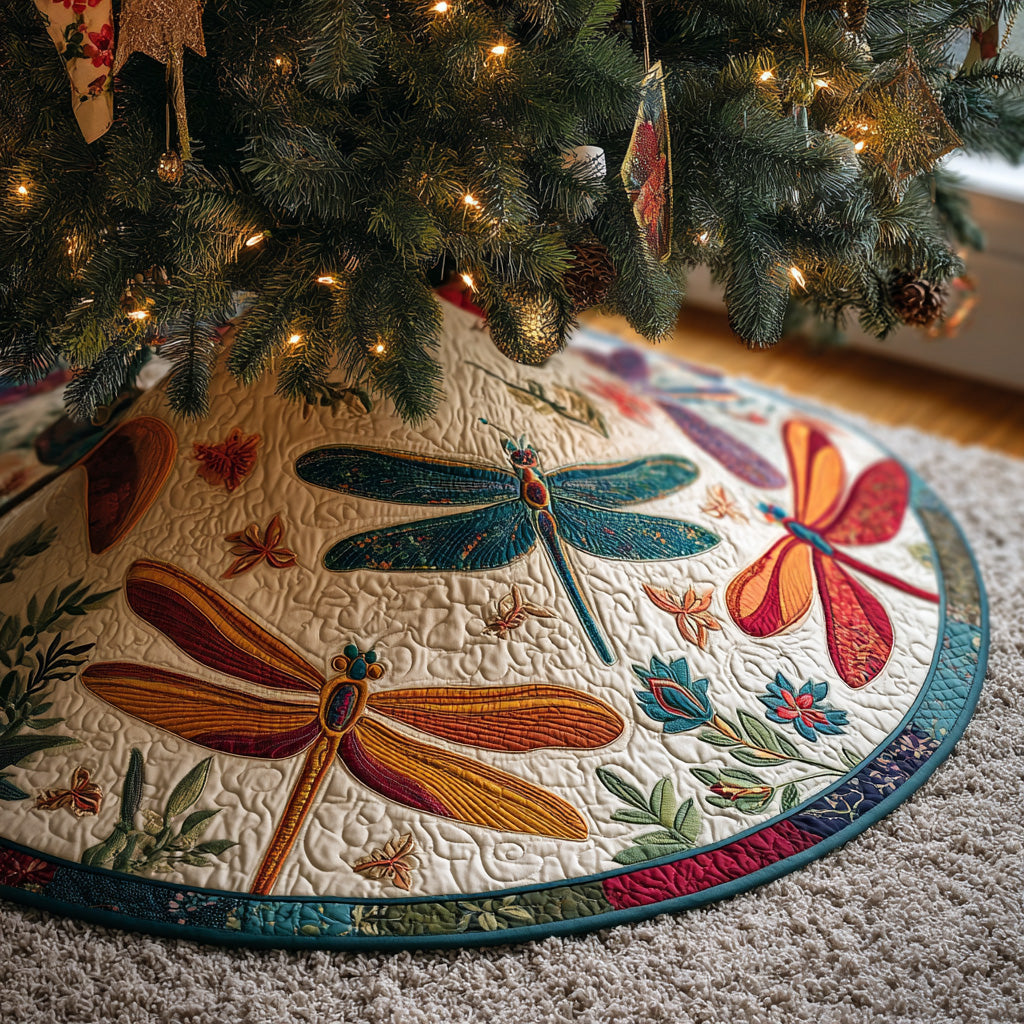 Garden Whirl Christmas Quilted Tree Skirt NCU0PVL763