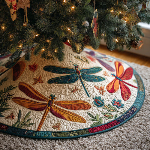 Garden Whirl Christmas Quilted Tree Skirt NCU0PVL763