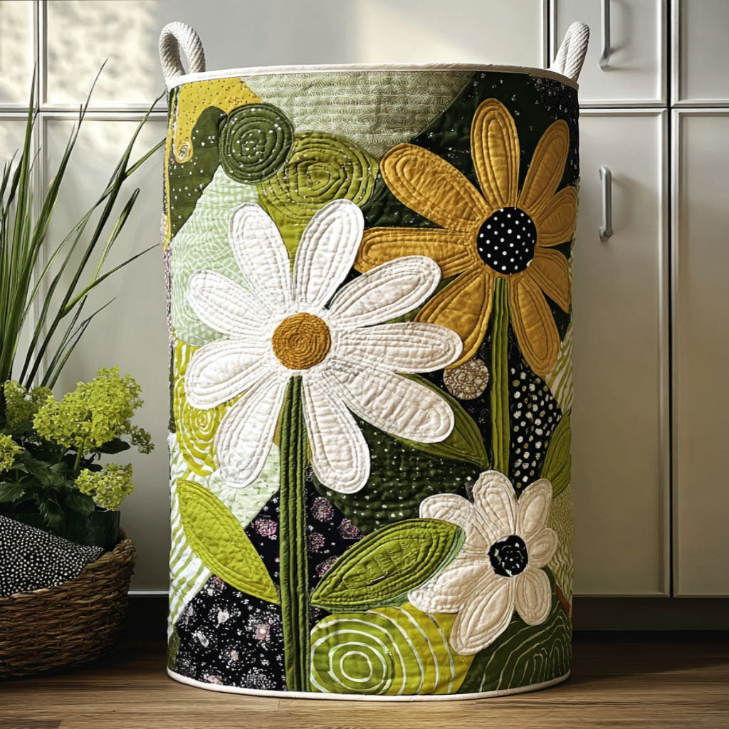 Garden Whirl Quilted Laundry Basket NCU0PTT894