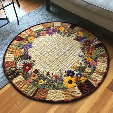 Garden Whirl Quilted Round Mat NCU0PTT649