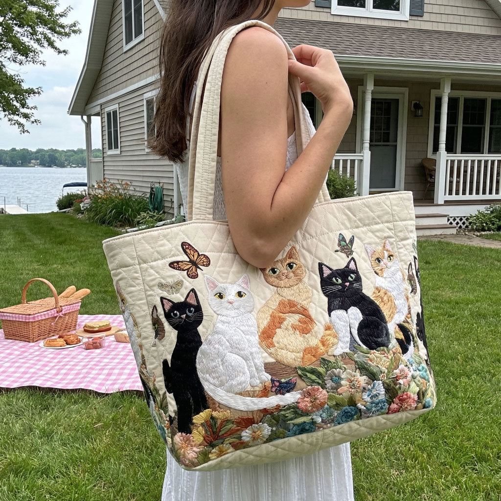 Garden Whiskers Quilted Classic Tote Bag SN0PT032