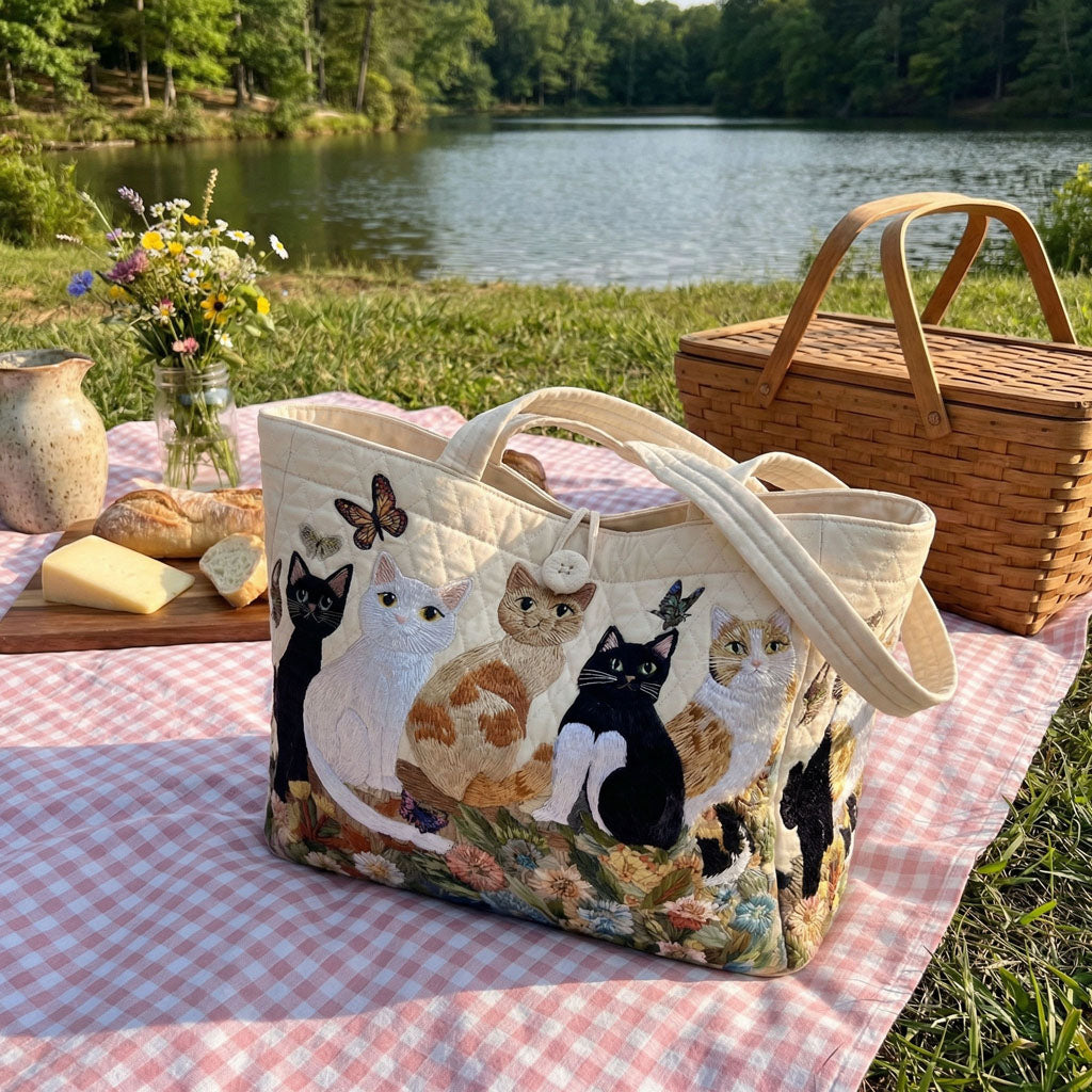 Garden Whiskers Quilted Classic Tote Bag SN0PT032