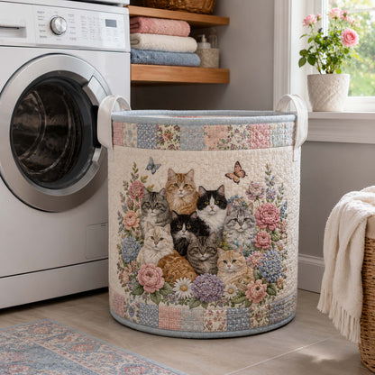 Garden Whiskers Quilted Laundry Basket NCU0NTD2079