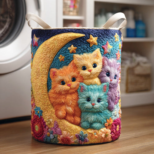 Garden Whiskers Quilted Laundry Basket NCU0NTD705