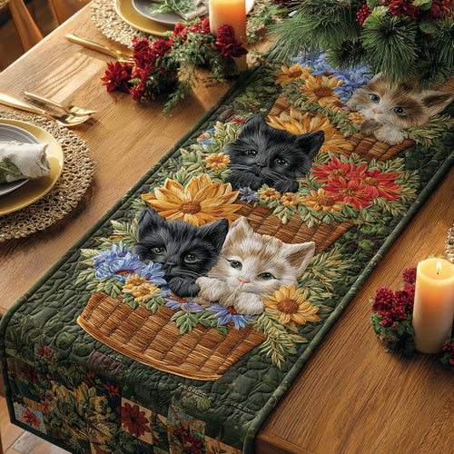 Garden Whiskers Quilted Table Runner NCU0NXD696