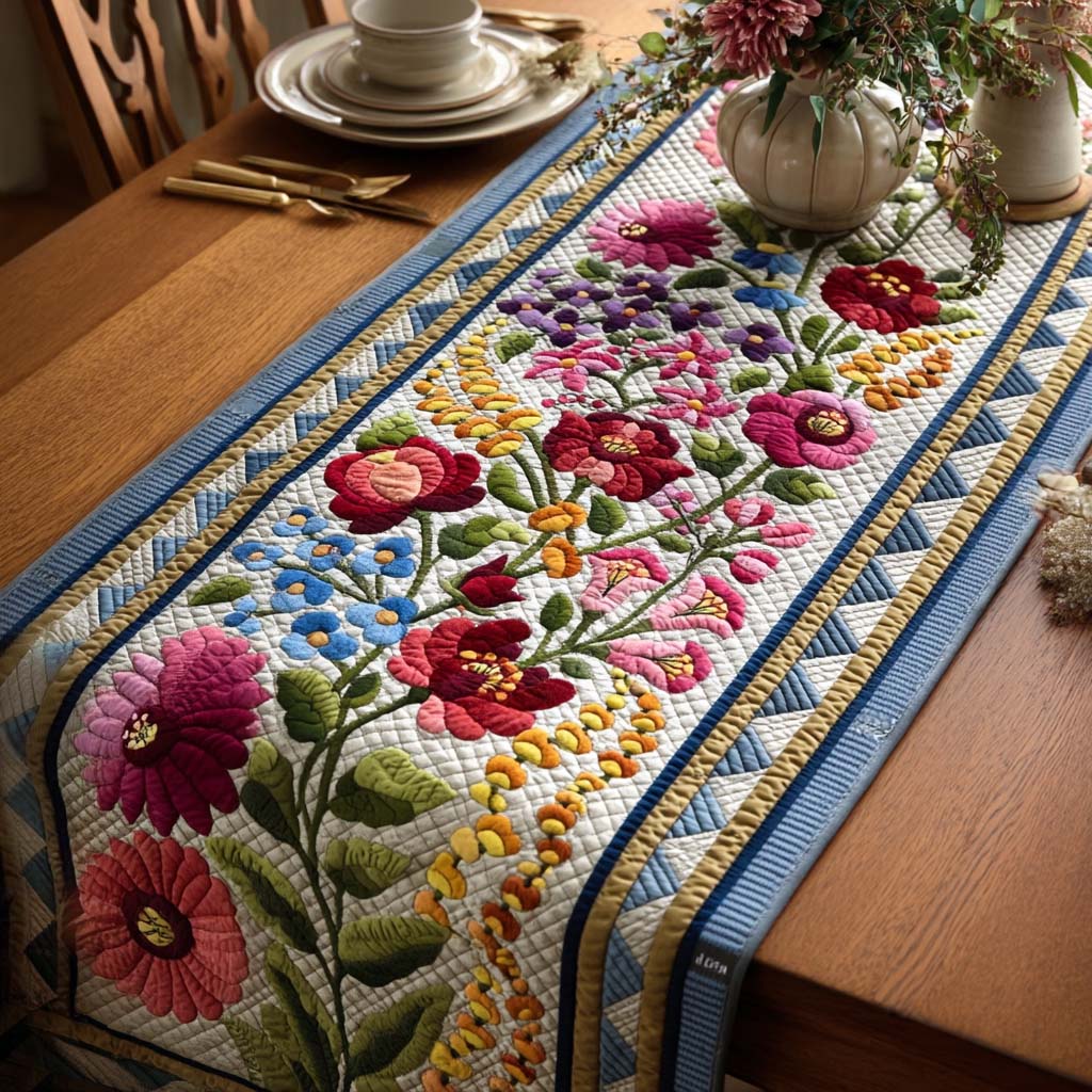 Garden Whisper Quilted Table Runner NCU0DQQ0230