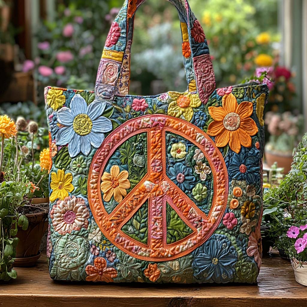 Garden of Peace Quilted Tote Bag NCU0NXD594