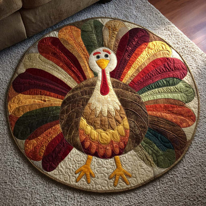 Gathered Turkey Quilted Round Mat NCU0NNT1886