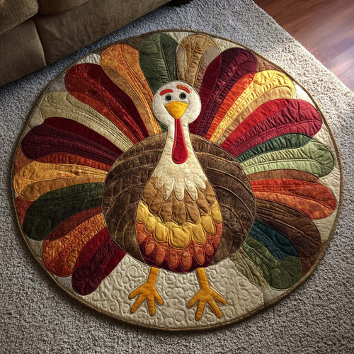 Gathered Turkey Quilted Round Mat NCU0NNT1886