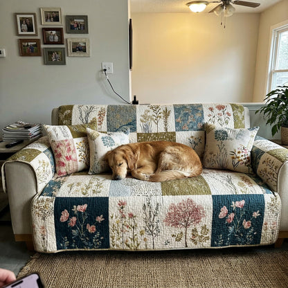 Country Blossom Quilted Sofa Cover NCU0LDH397