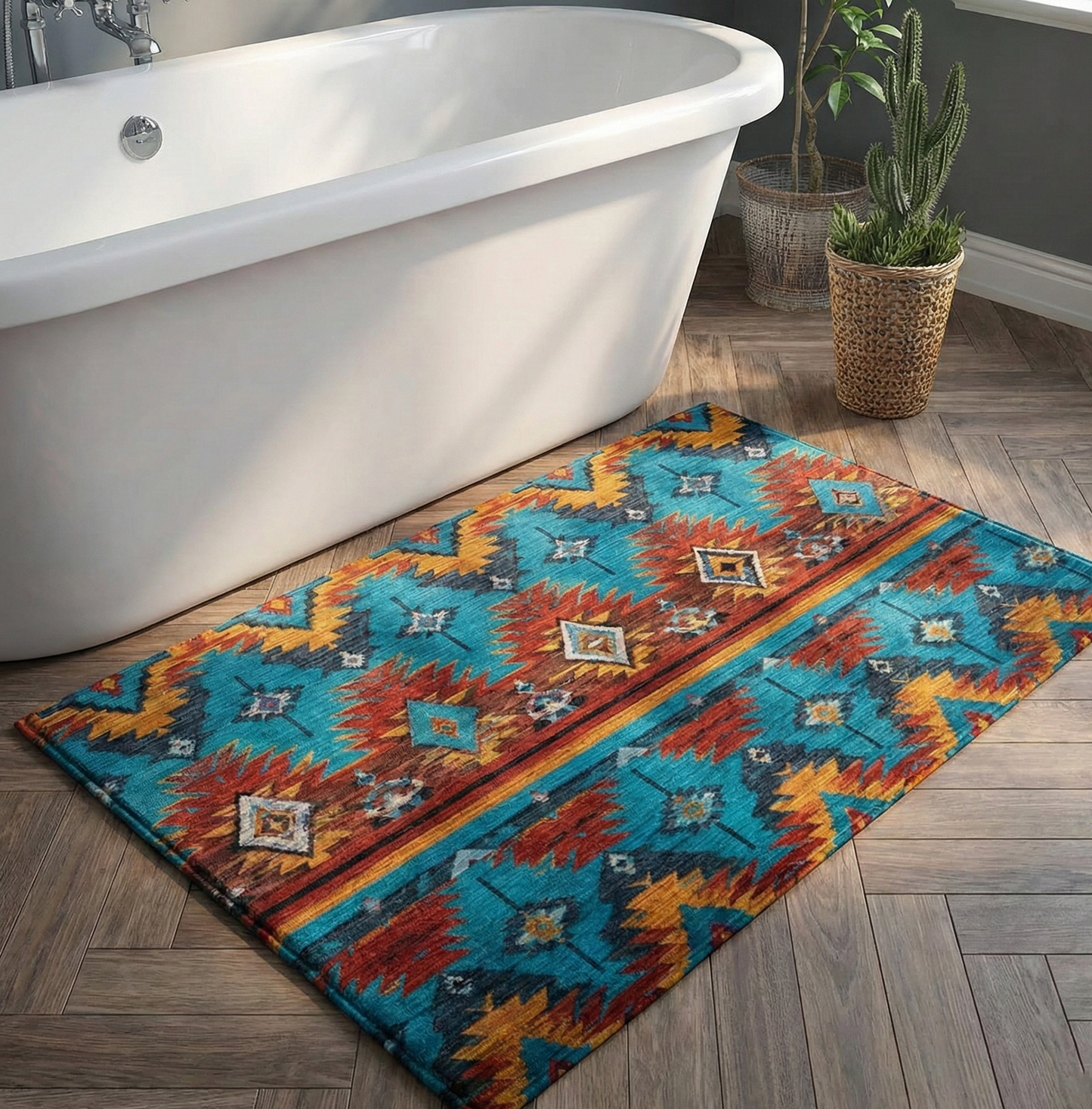 Turquoise Mesa Rhythm Bathroom Mat NCU0NXD1397