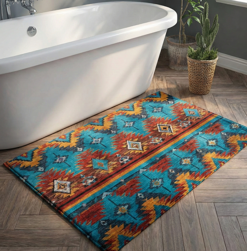 Turquoise Mesa Rhythm Bathroom Mat NCU0NXD1397