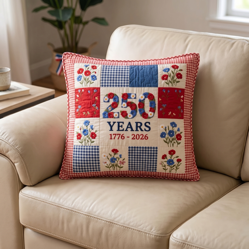 Red White Floral Quilted Pillow Case NCU0HNH1045