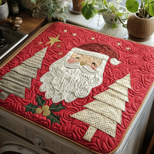 Cheerful Santa Claus Quilted Washer and Dryer Cover NCU0HNH139
