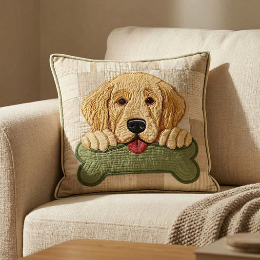 Smiling Golden Retriever Quilted Pillow Case NCU0HNH981