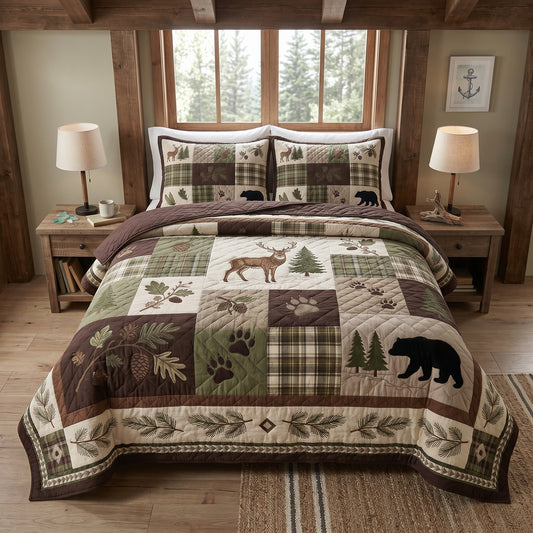 Rustic Retreat 3-Piece Quilted Bedding Set NCU0DV2136