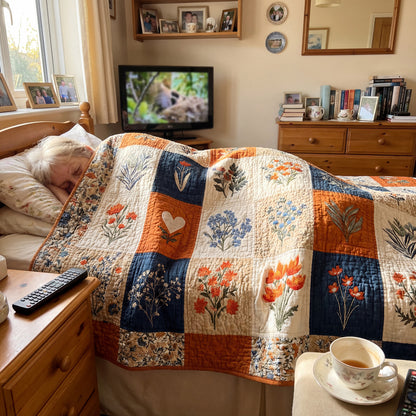 Wildflower Patchwork Quilted Blanket NCU0LDH261