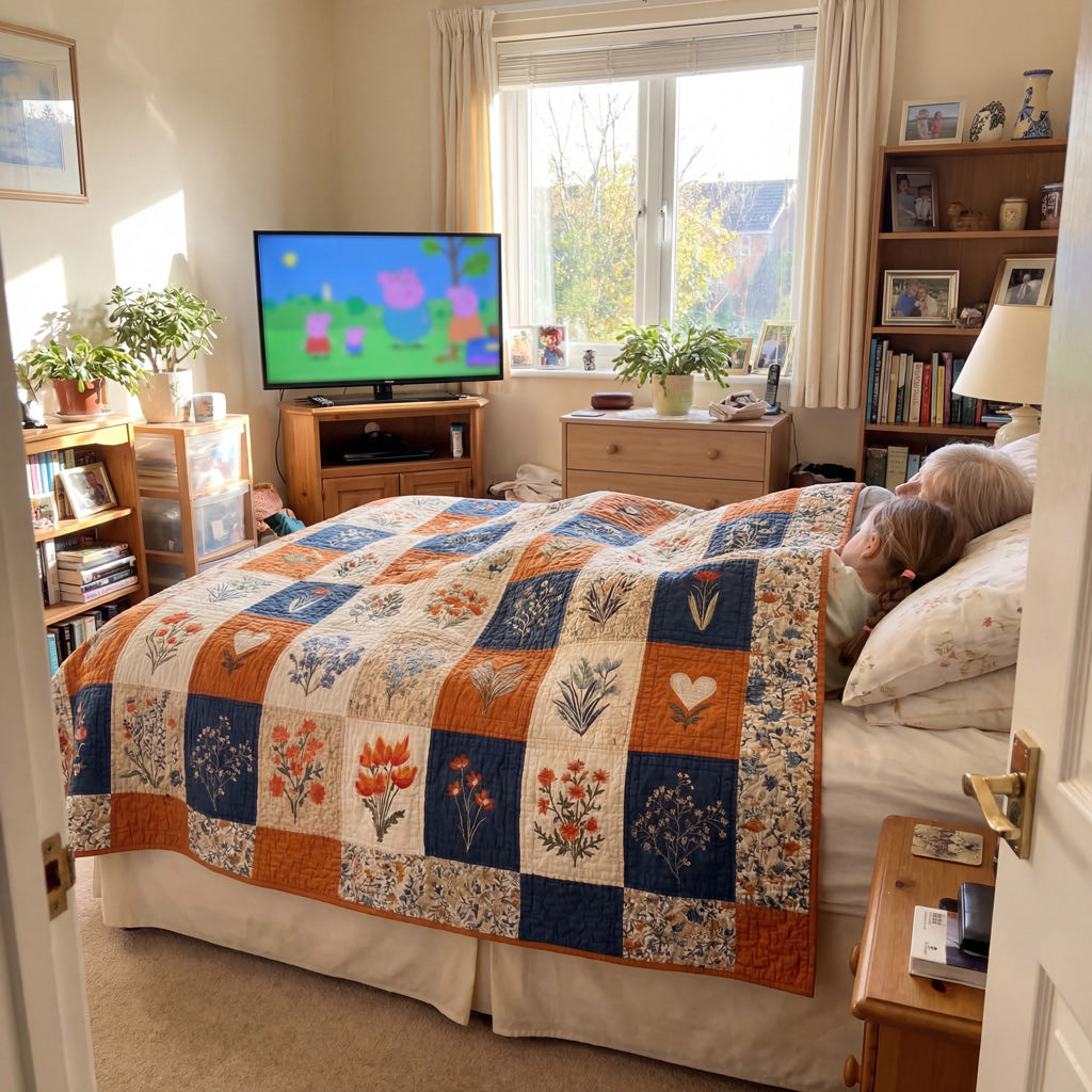 Wildflower Patchwork Quilted Blanket NCU0LDH261