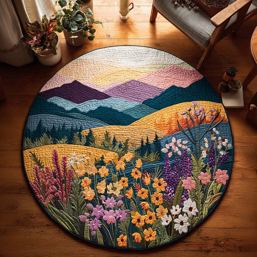 Gentle Blossoms Quilted Round Mat NCU0DQQ0219