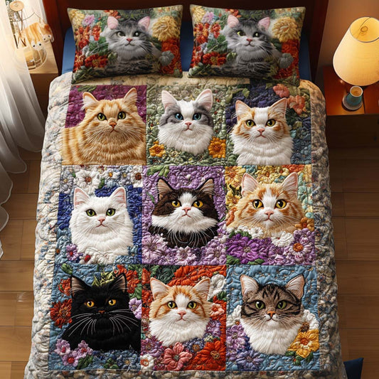 Gentle Cat Whisper 3-Piece Quilted Bedding Set NCU0NNT916
