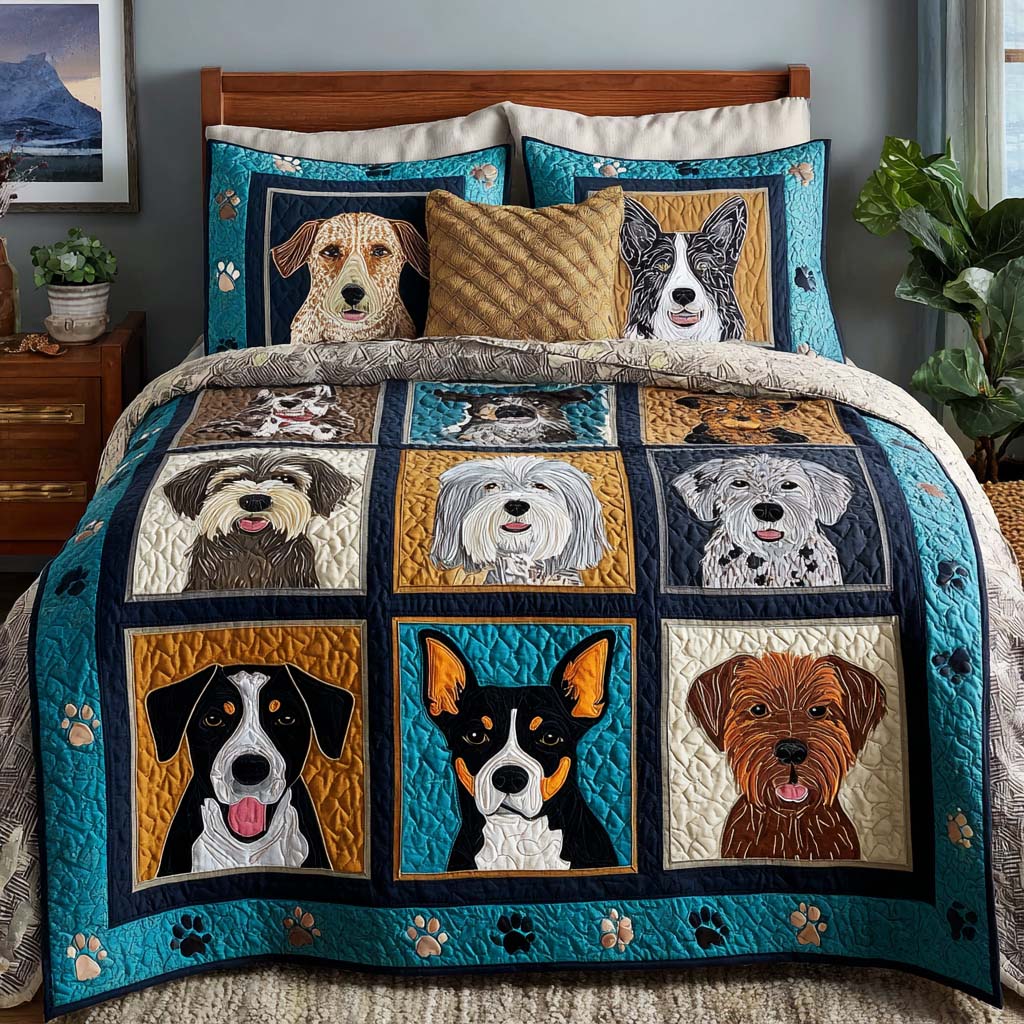 Gentle Dog 3-Piece Quilted Bedding Set NCU0NNT2676