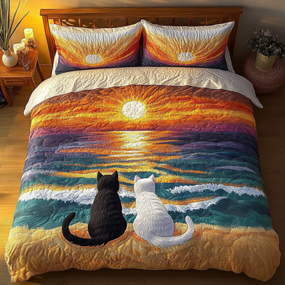 Gentle Felines 3-Piece Quilted Bedding Set NCU0NVH212