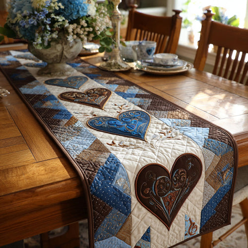 Gentle Hearts Gathering Quilted Table Runner NCU0PTT2772