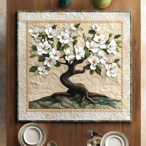 Gentle Magnolia Quilted Table Topper NCU0NNT976