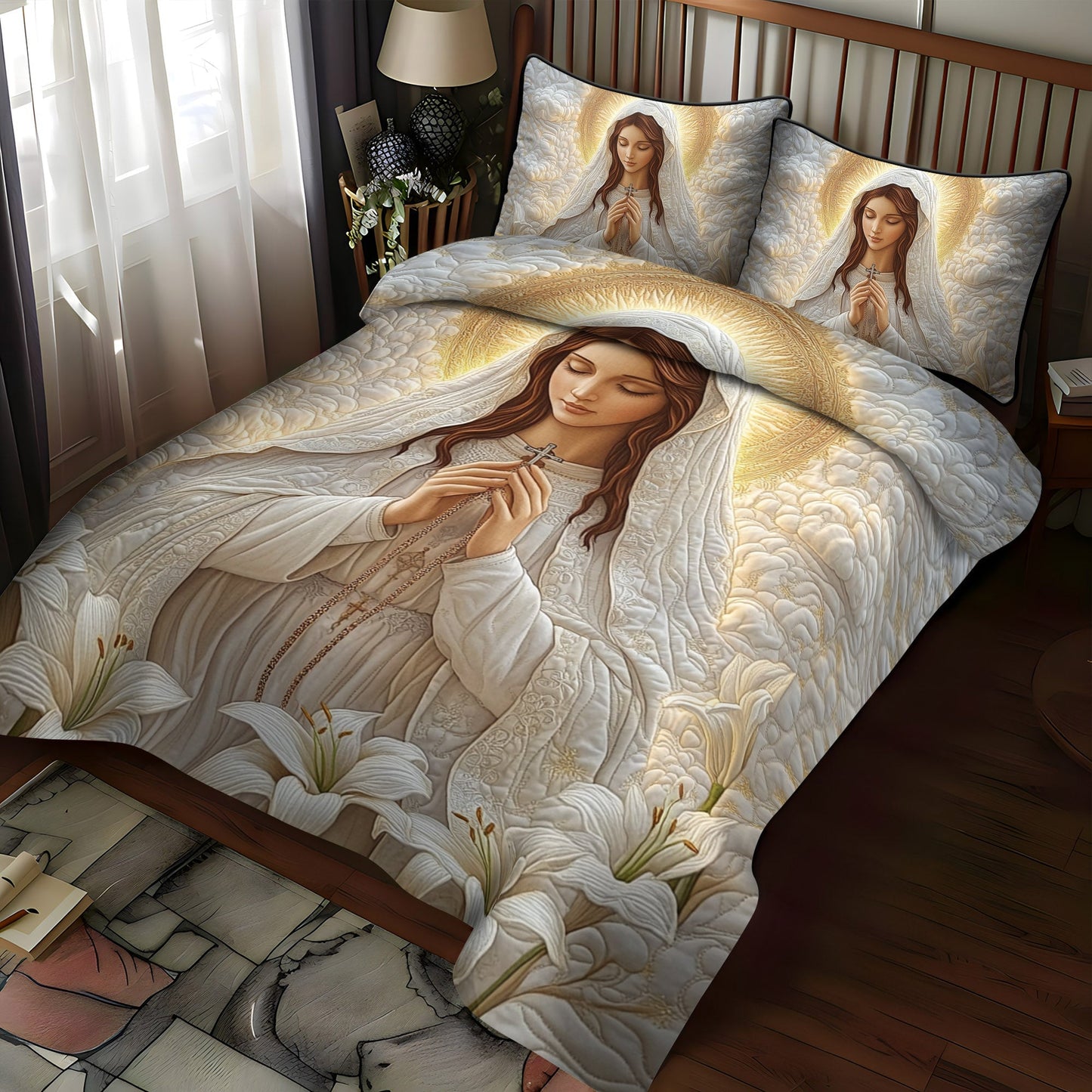 Gentle Mercy 3-Piece Quilted Bedding Set NCU0NT1780