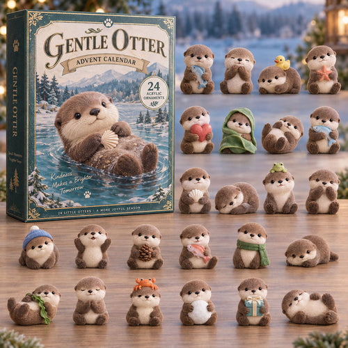 CHRISTMAS KICKOFF 40% OFF - Gentle Otter Advent Calendar 2026 - 24-Day Festive Countdown, Acrylic Charms Blind Box - Gift For Otter Lovers AC0TM271