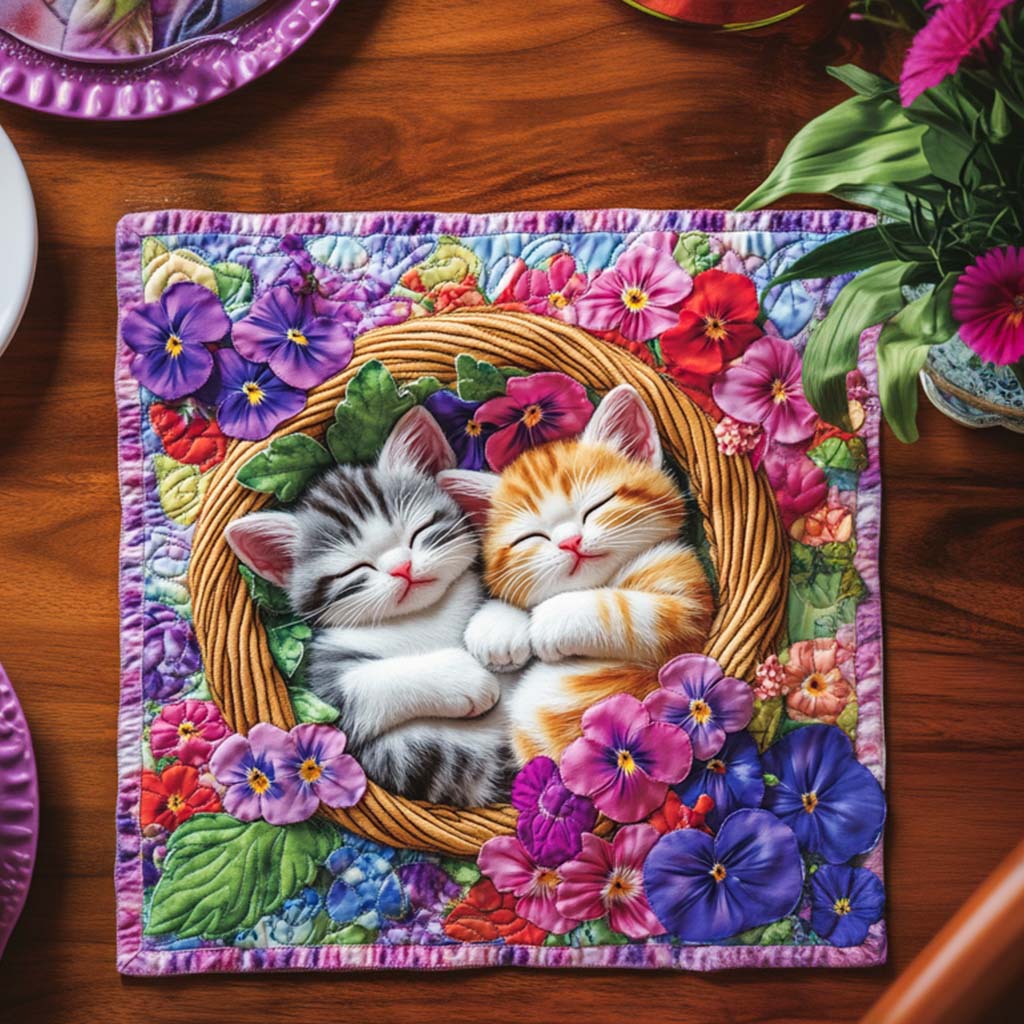 Gentle Purr Quilted Table Topper NCU0NNT1113