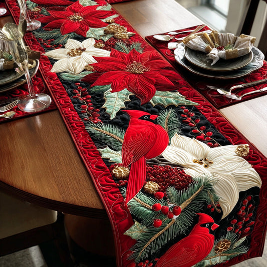 Gentle Red Glow Quilted Table Runner NCU0NTD775