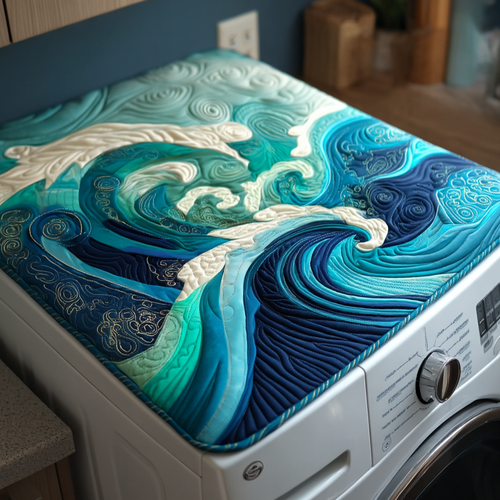 Gentle Sea Foam Quilted Washer and Dryer Cover NCU0NNT1354