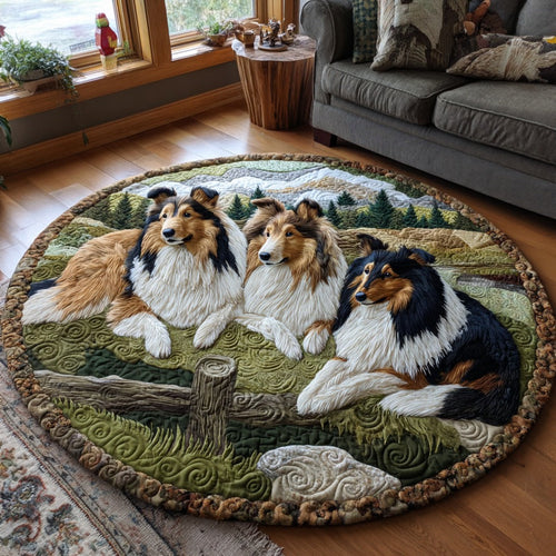 Gentle Sheltie Quilted Round Mat NCU0DV1559