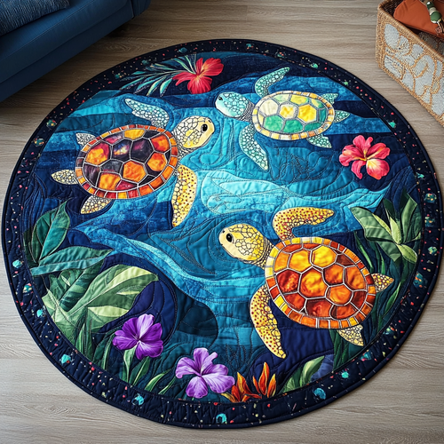 Gentle Shores Quilted Round Mat NCU0TL1453