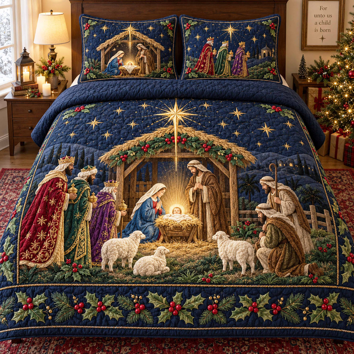 Gentle Star 3-Piece Quilted Bedding Set NCU0NTD2314