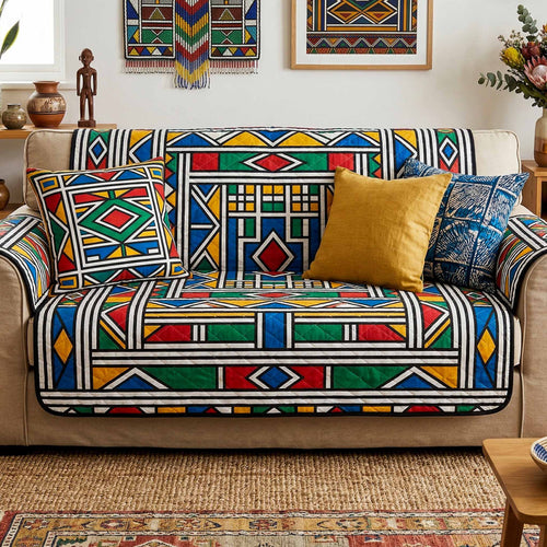 Geo Bright Quilted Sofa Cover NCU0NXD1830