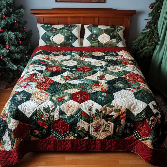 Geometric Serenity 3-Piece Quilted Bedding Set NCU0PTT097