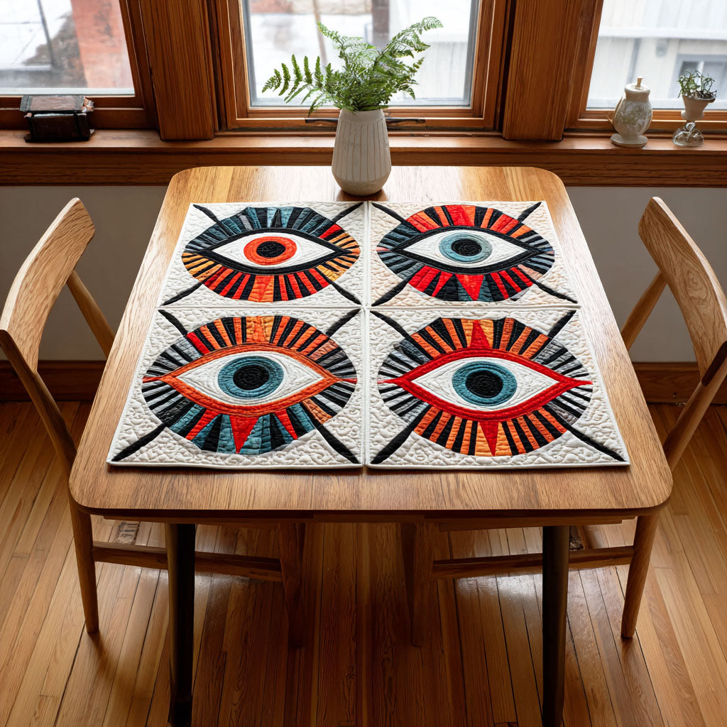 Geometric Trail Quilted Table Topper NCU0NTD285